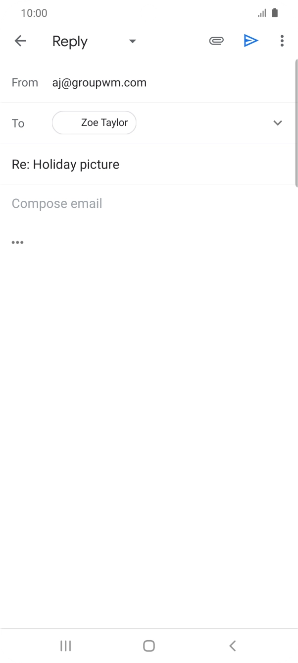 Press the text input field and write the required text.