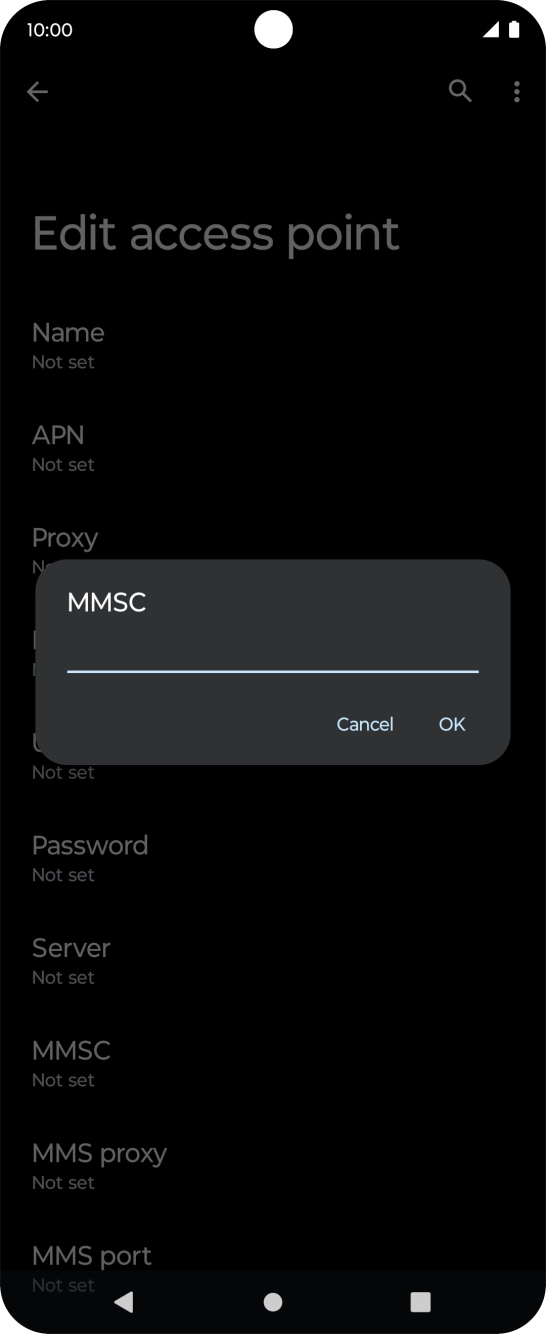 Key in http://mmsc.telstra.com:8002 and press OK.
