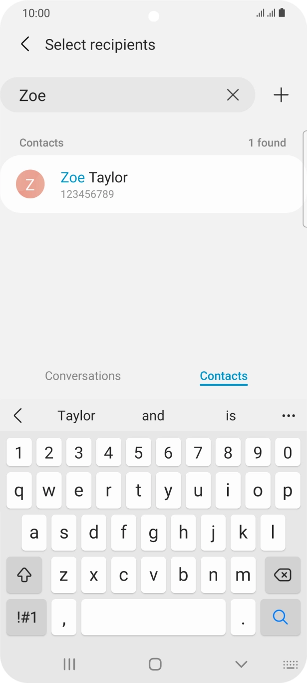 Press the required contact.