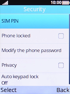 Select Phone locked and follow the instructions on the screen to turn use of phone lock code on or off.