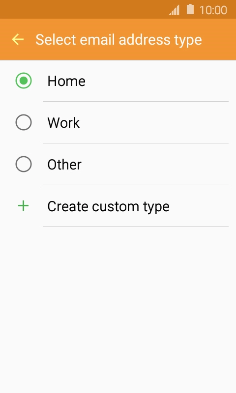 Press the required email type.
