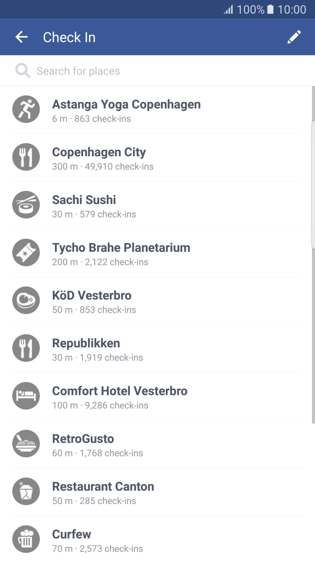 Press the search field and key in the required search word.