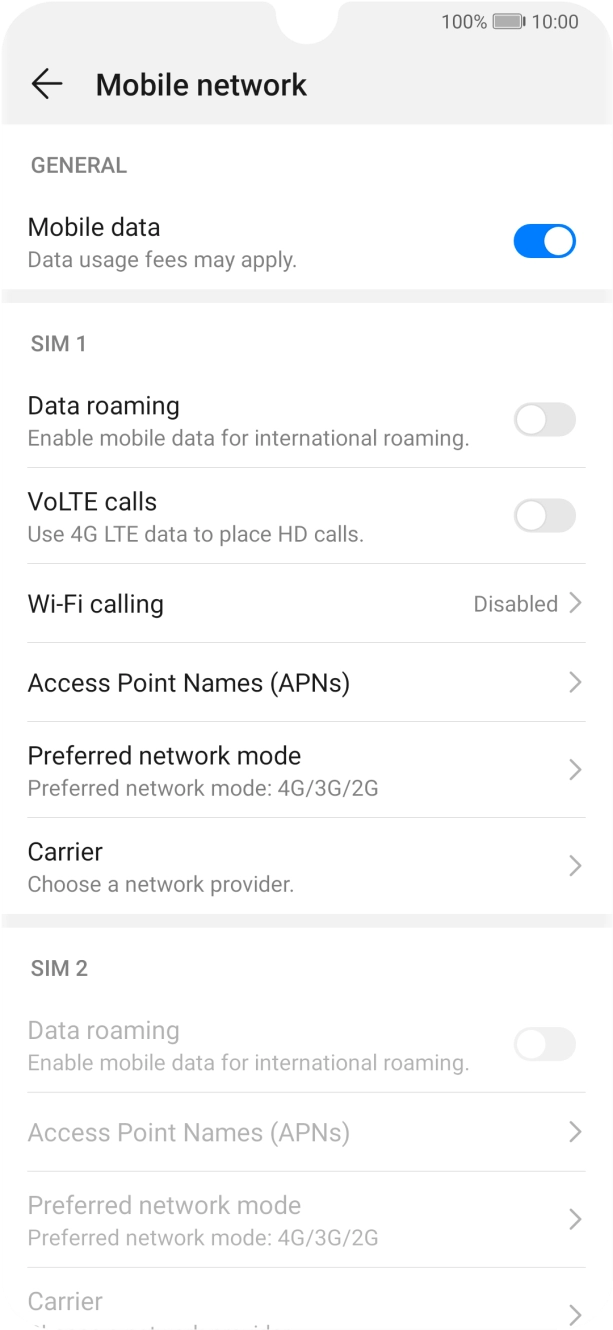 Press Access Point Names (APNs).