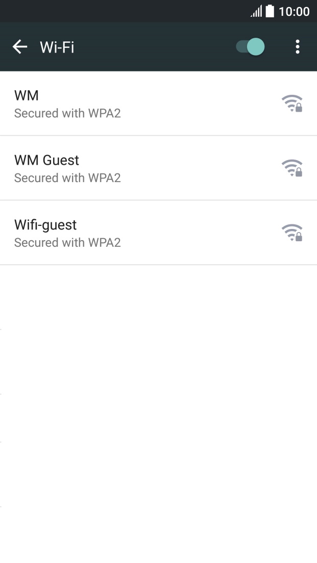 Press the required Wi-Fi network.