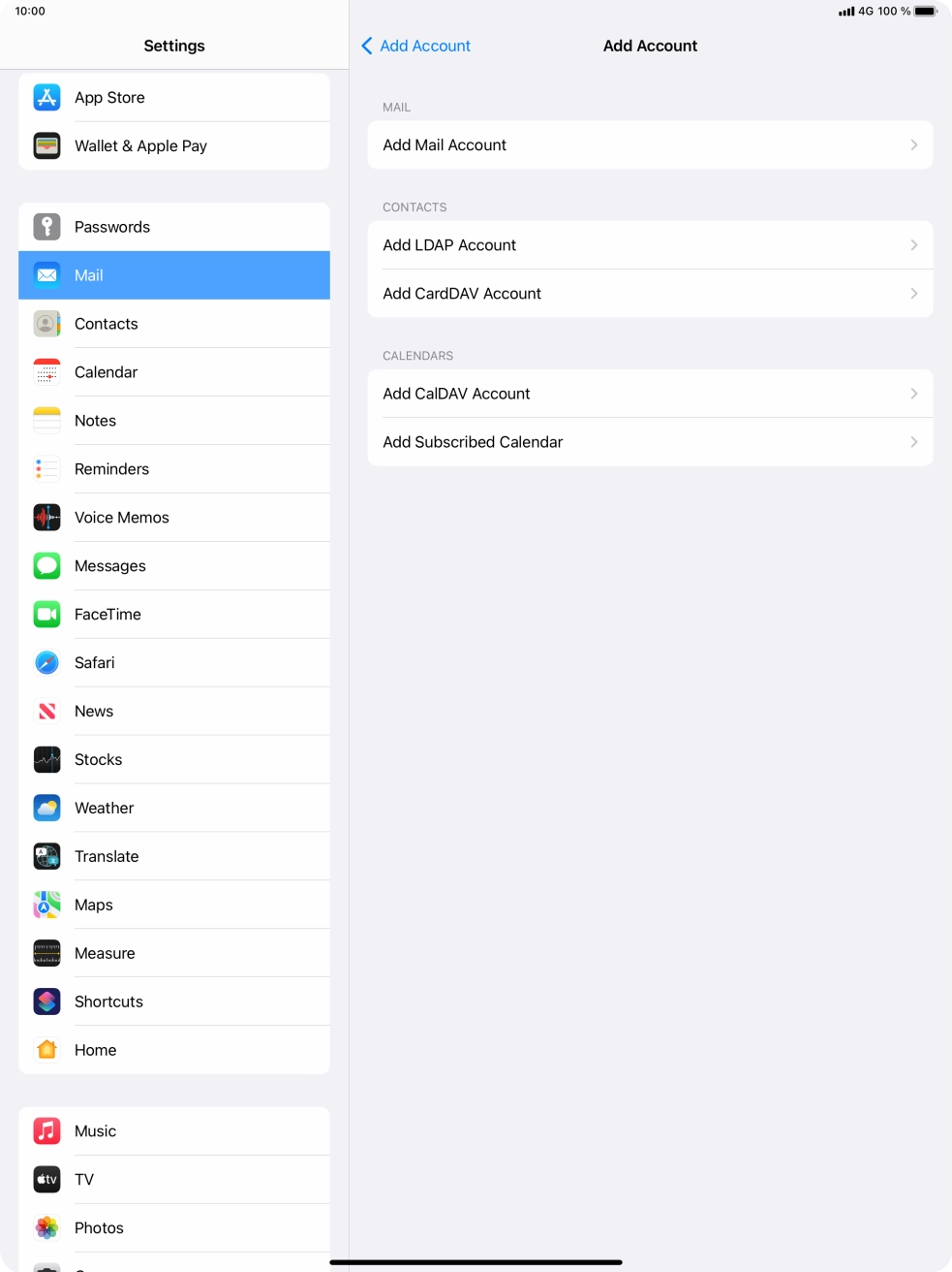 Press Add Mail Account. Press Add Mail Account.