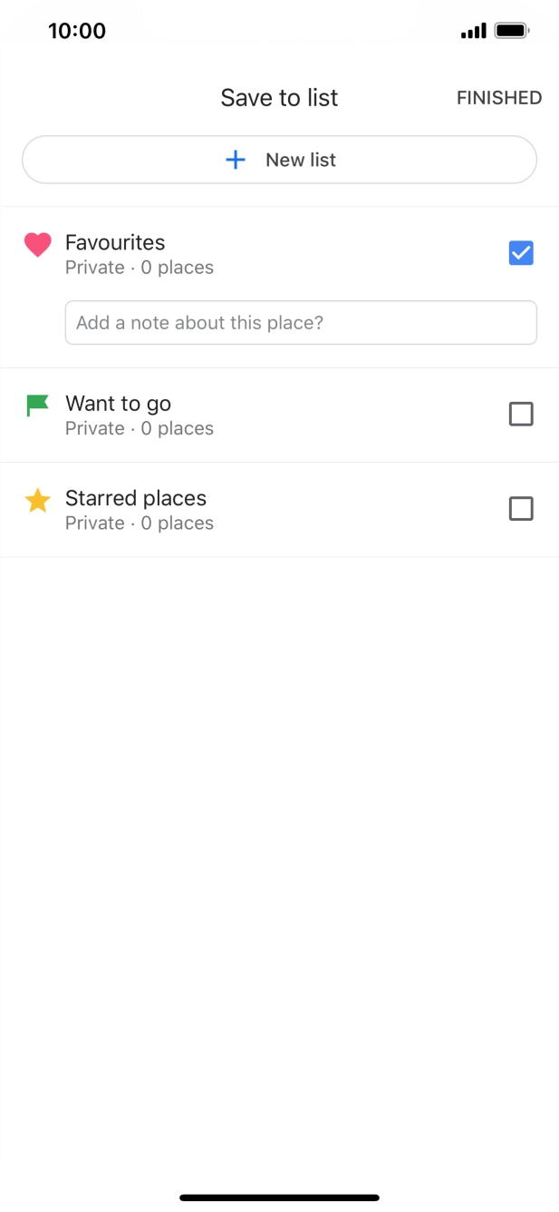 Press FINISHED. Press FINISHED.