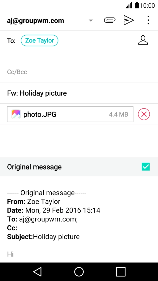 Press the send icon.