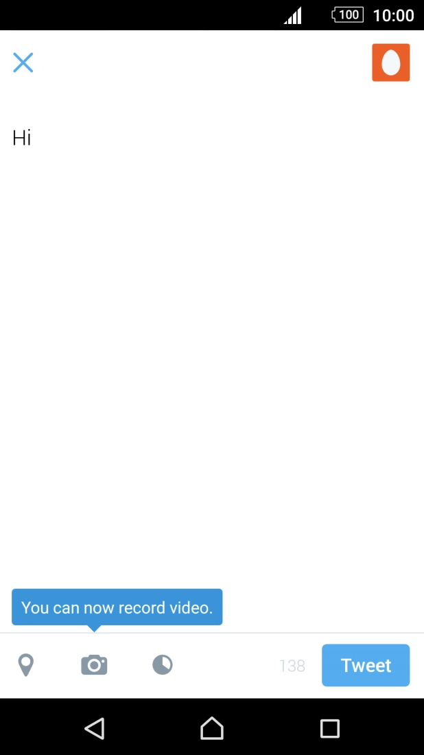 Write the required text and press Tweet.
