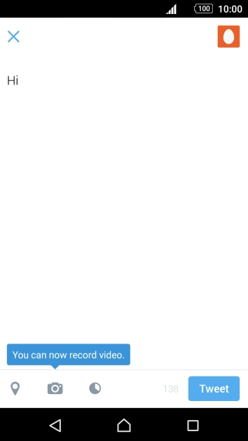 Write the required text and press Tweet.