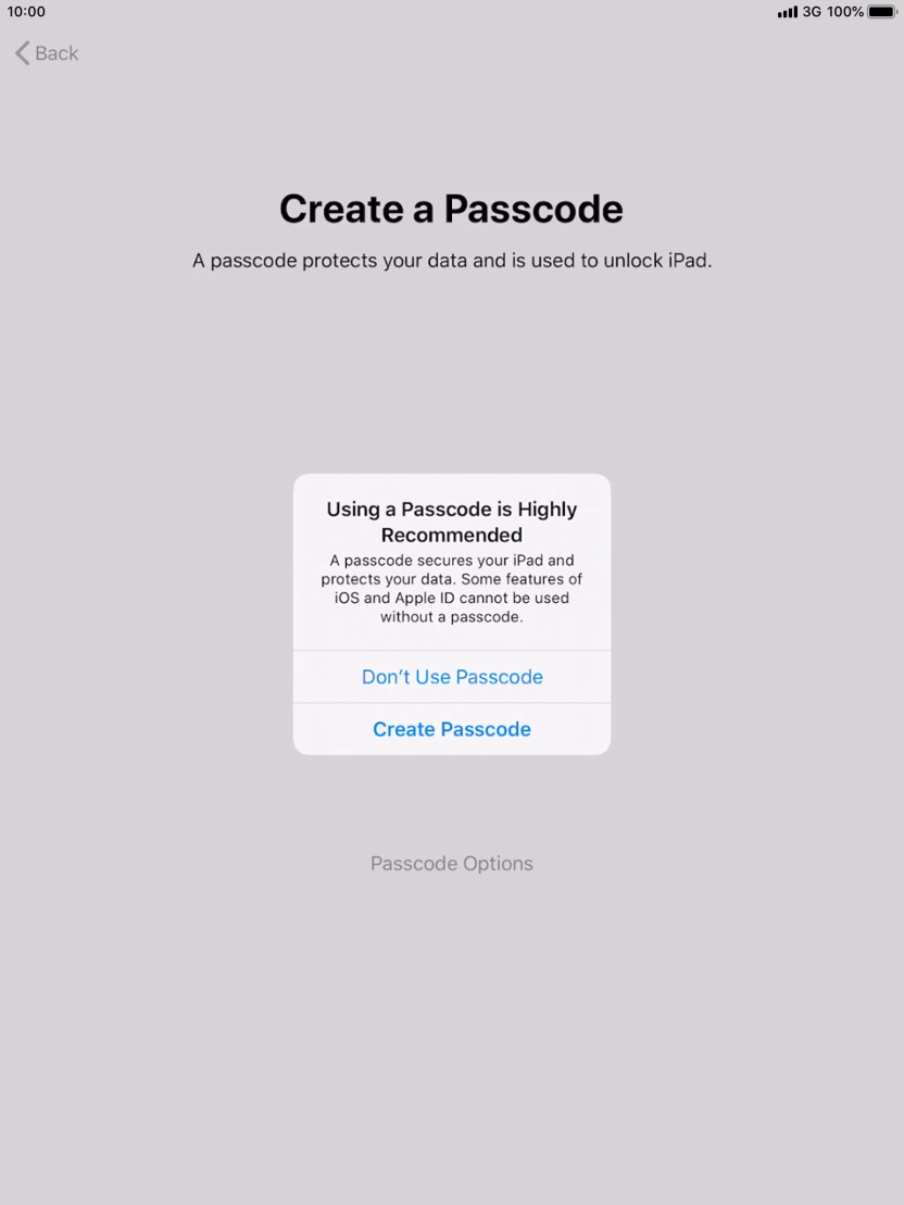 If you turn off the function, press Don't Use Passcode. If you turn off the function, press Don't Use Passcode.