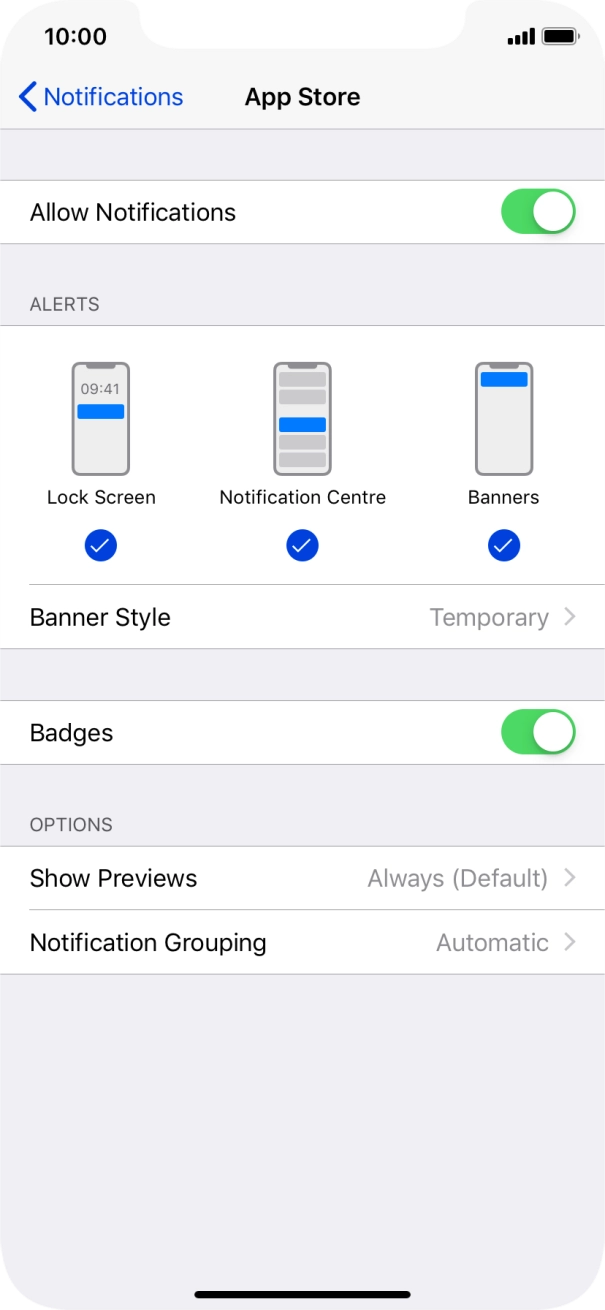 Press the indicator next to 