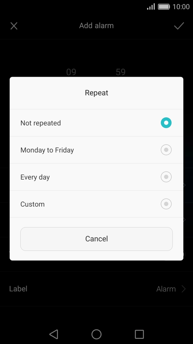Press the required days to select them.
