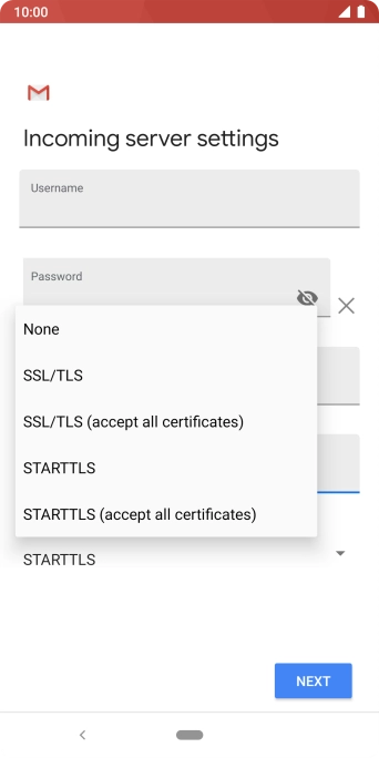 Press SSL/TLS (accept all certificates) to turn on the function. Press SSL/TLS (accept all certificates) to turn on the function.
