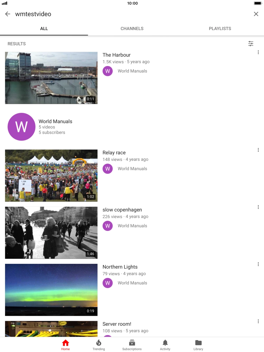 Press the required video clip. Press the required video clip.
