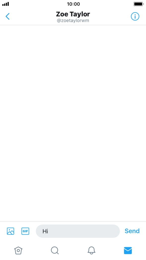 Write the required message and press Send. Write the required message and press Send.