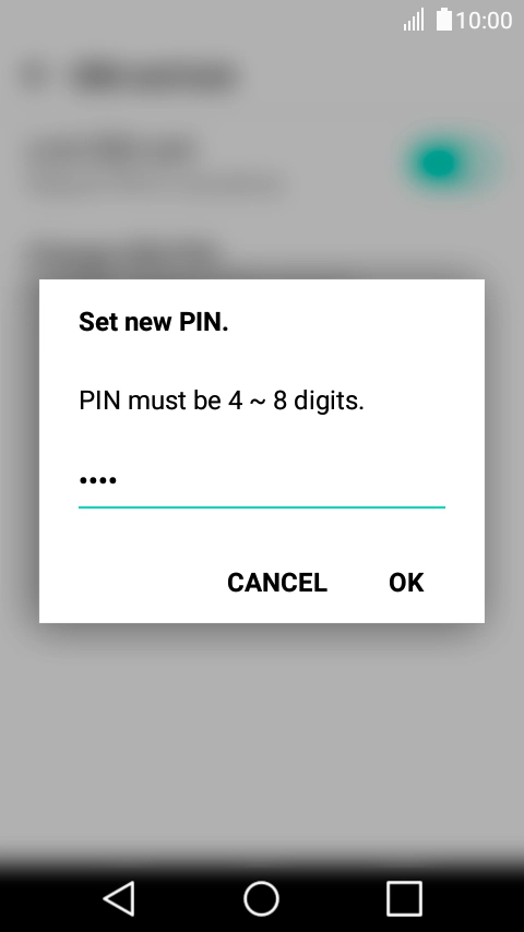 Key in a new four-digit PIN and press OK.