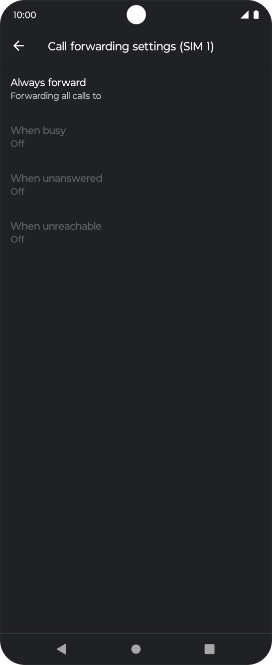 Press the required divert type.