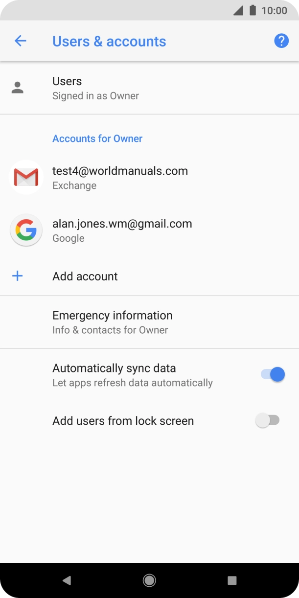 Press the required email account.