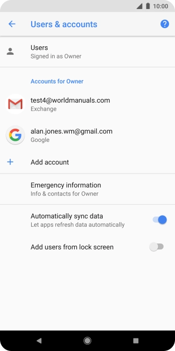 Press the required email account. Press the required email account.
