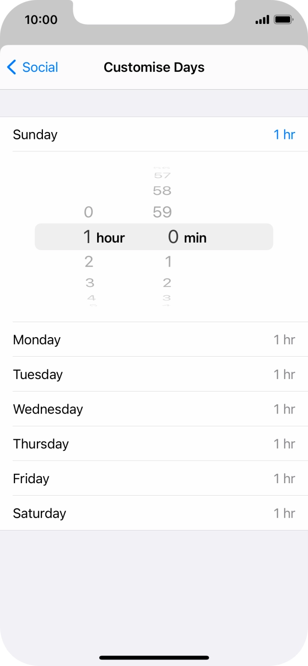 Select the required time limit.