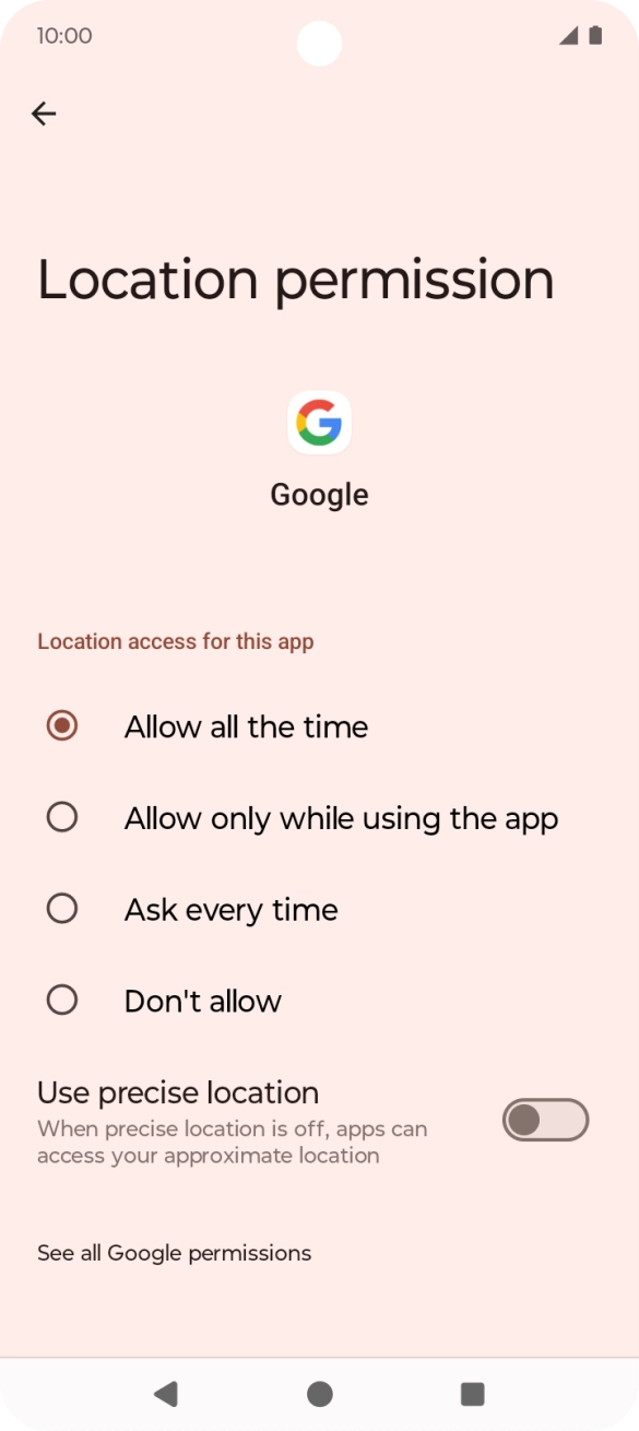 Press the required setting to turn the function on or off.