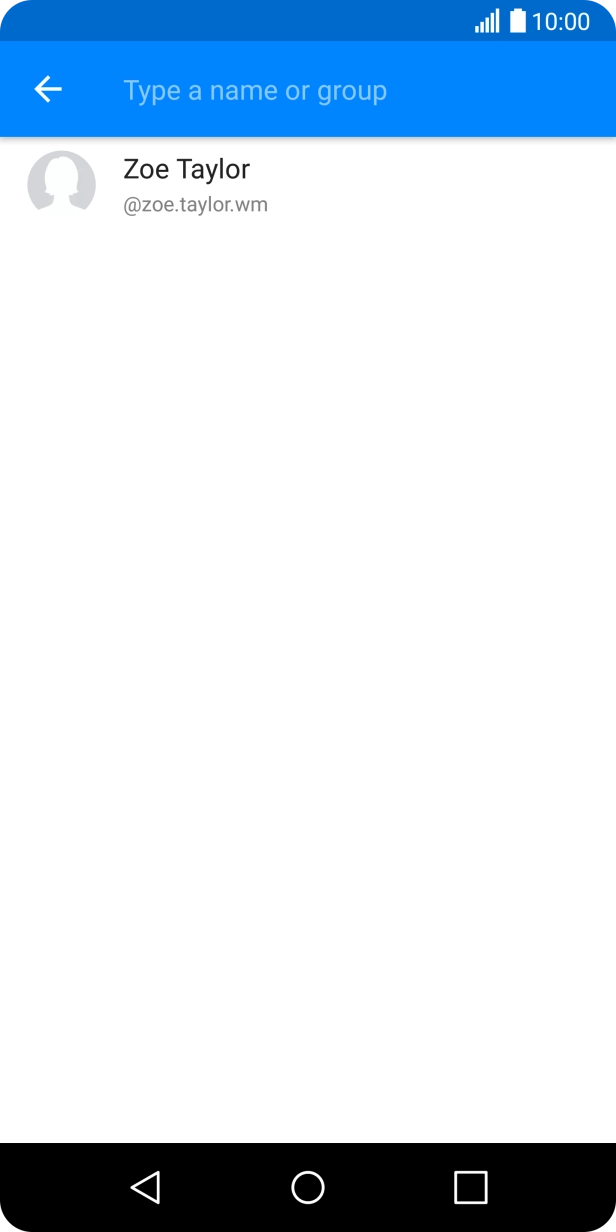 Press the search field and key in the first letters of the recipient's name.