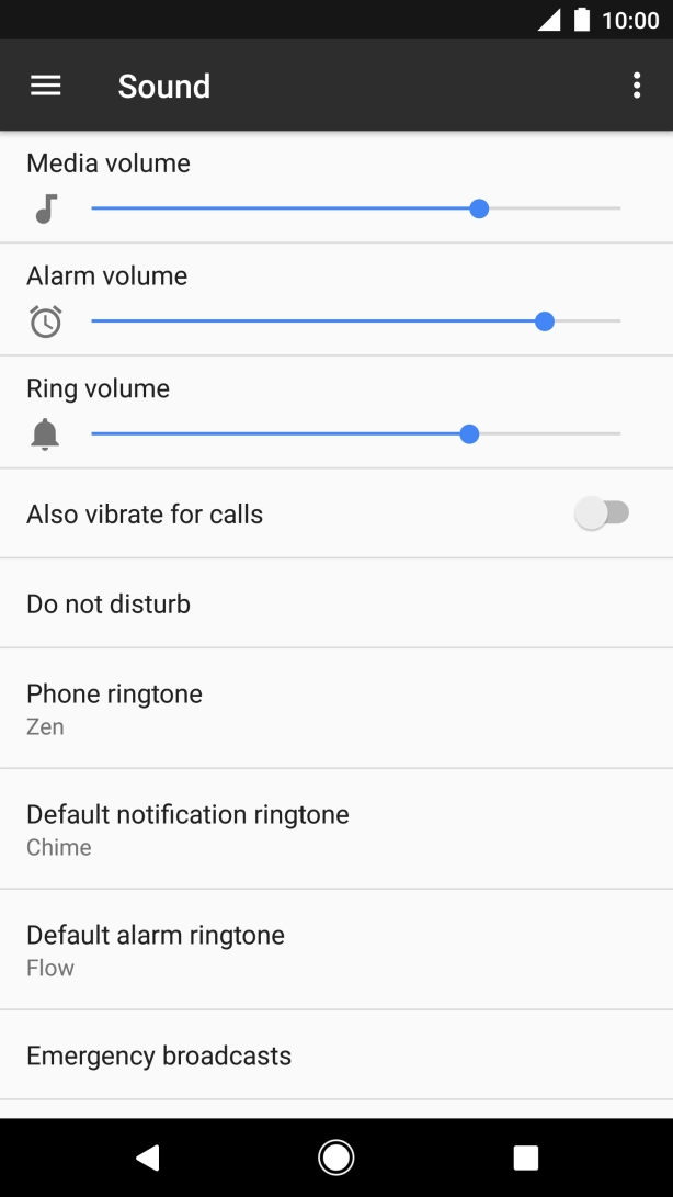 Press Also vibrate for calls to turn the function on or off.