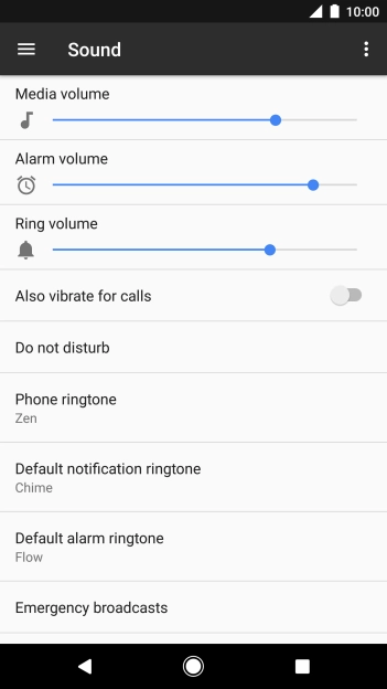 Press Also vibrate for calls to turn the function on or off. Press Also vibrate for calls to turn the function on or off.