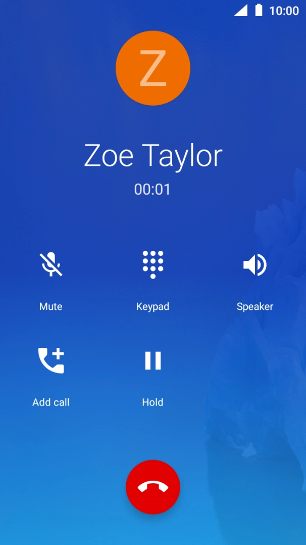 Press the end call icon.