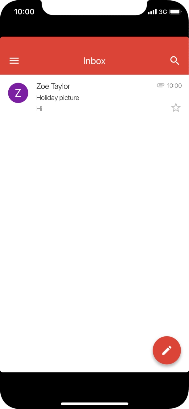 Press the new email icon. Press the new email icon.