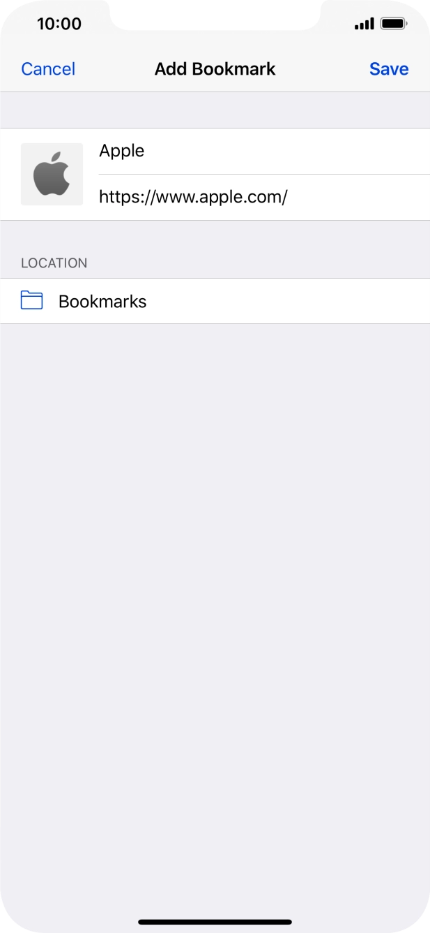 Key in the required name of the bookmark and press Save.