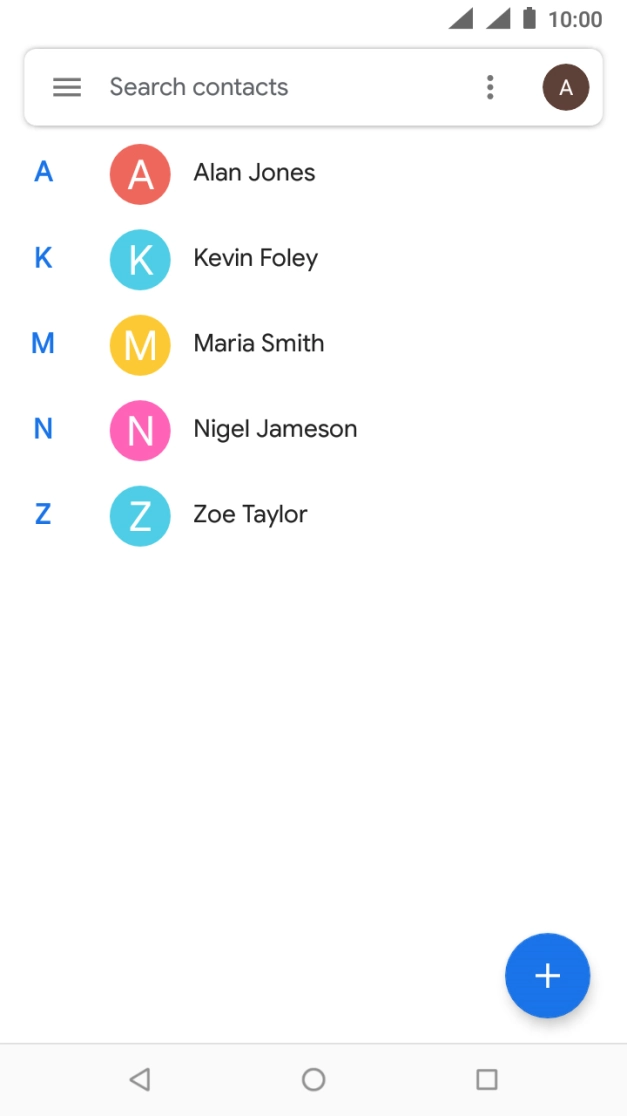 Press the new contact icon.