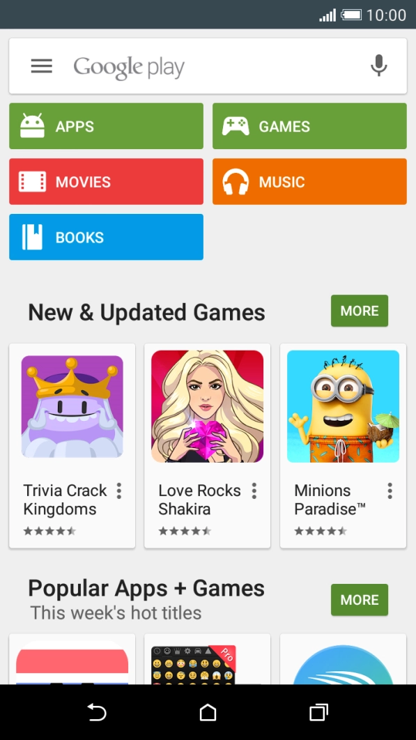 Slide your finger right starting from the left side of the screen.