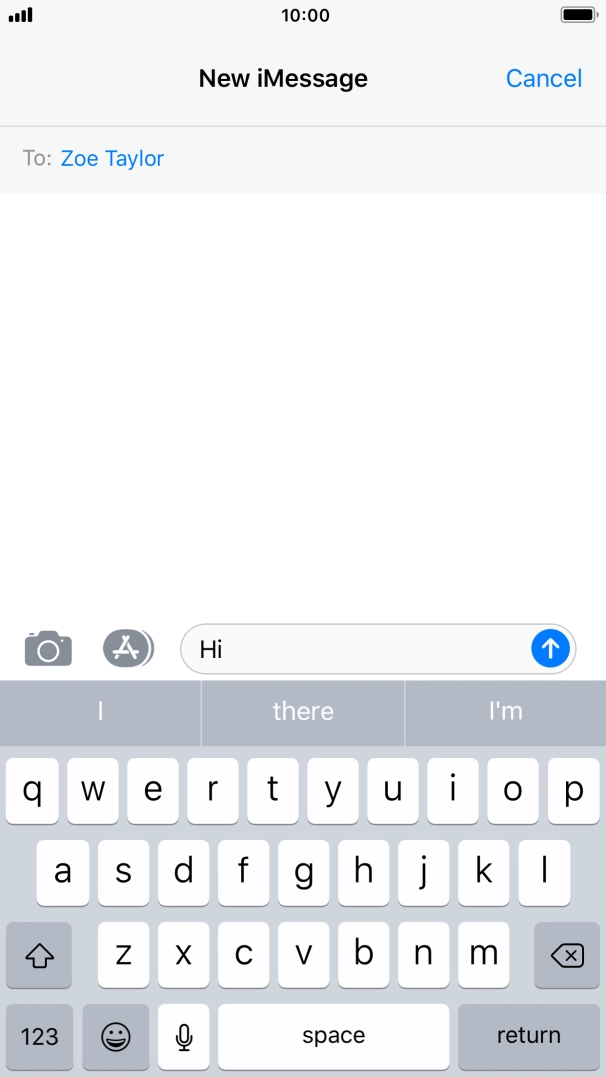 Press the send icon. Press the send icon.