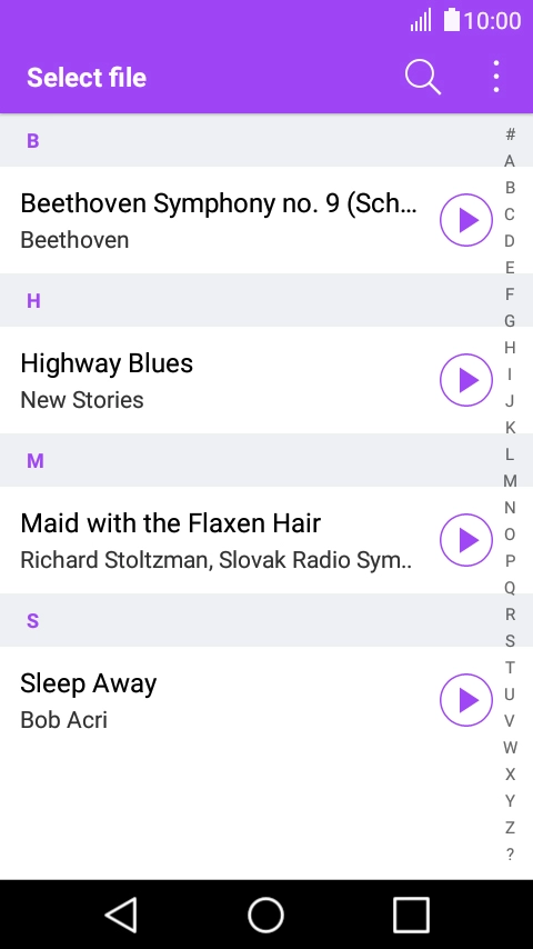 Press the required ring tone.