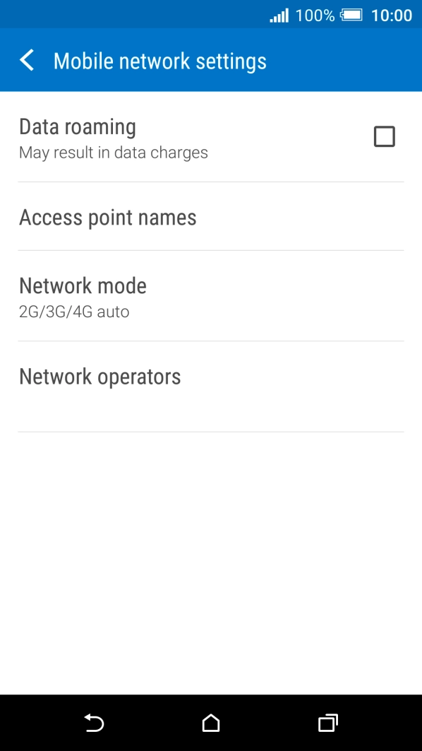 Press Access point names.