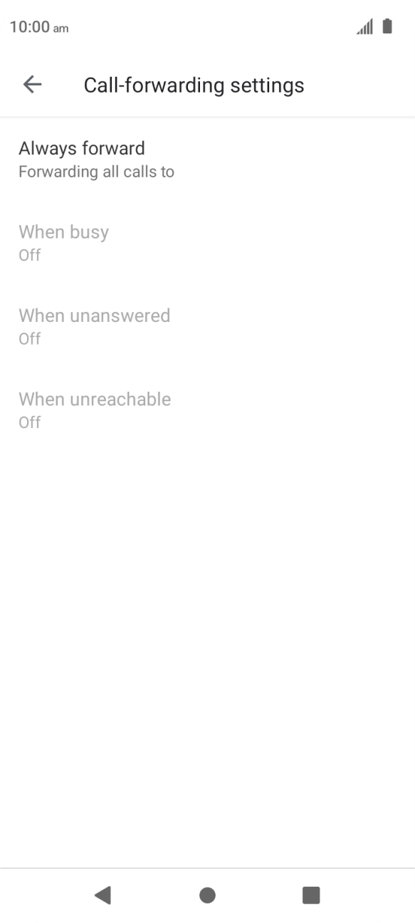 Press the required divert type.