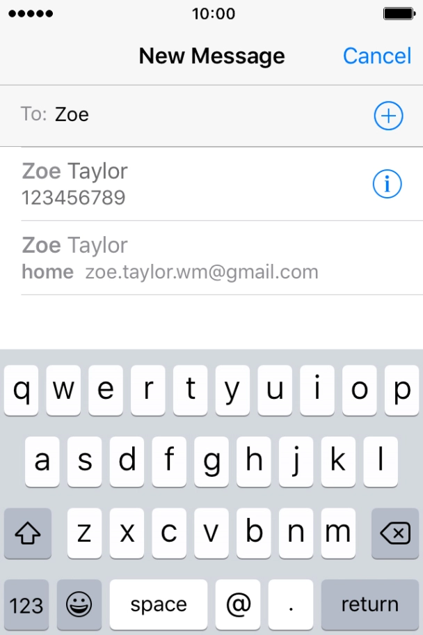 Press the required contact.