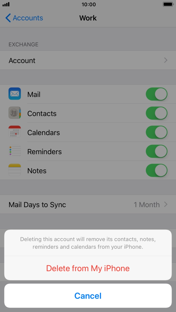 Press Delete from My iPhone.