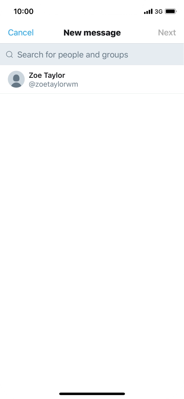 Press the search field and key in the first letters of the recipient's name.