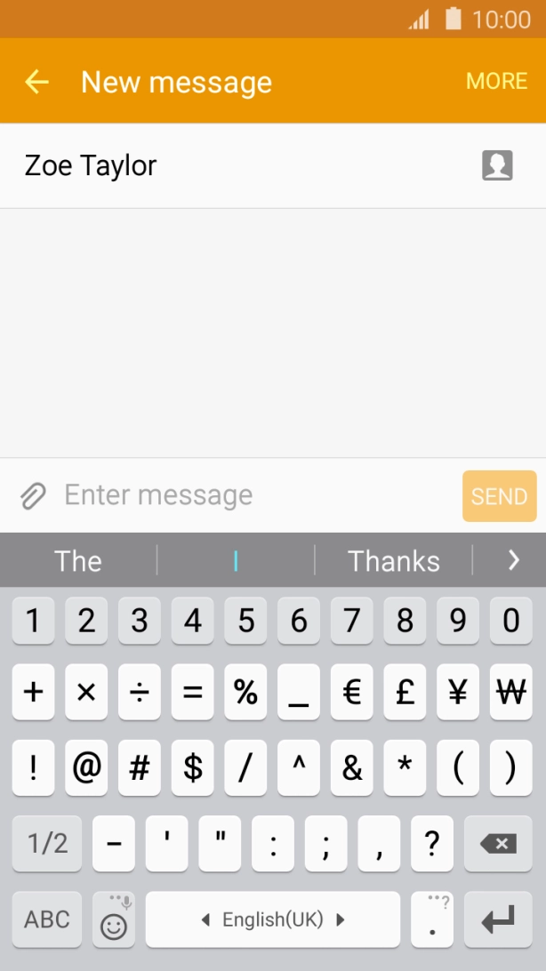 Press the required numbers and symbols.
