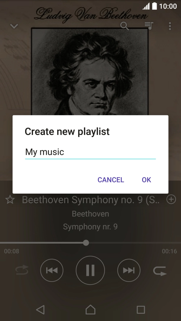 Key in a name for the playlist and press OK.