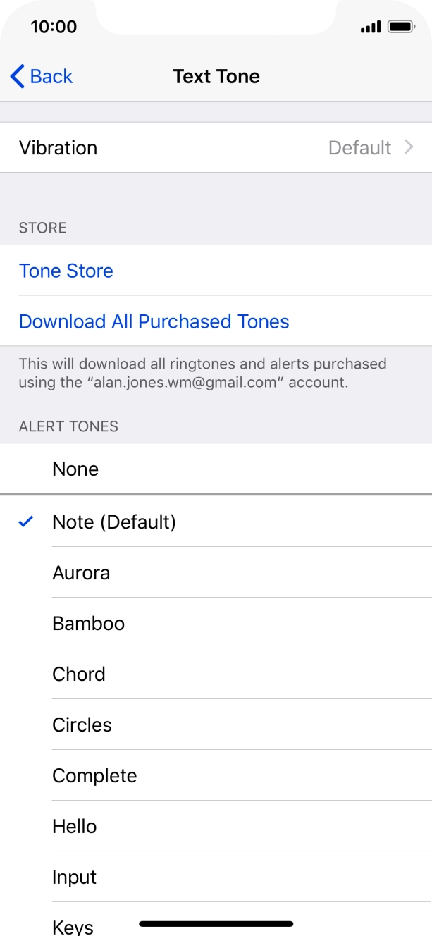 Press the different message tones to hear them.