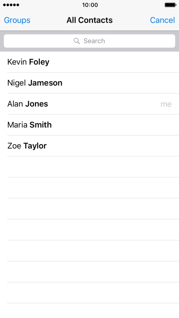 Press the required contact.