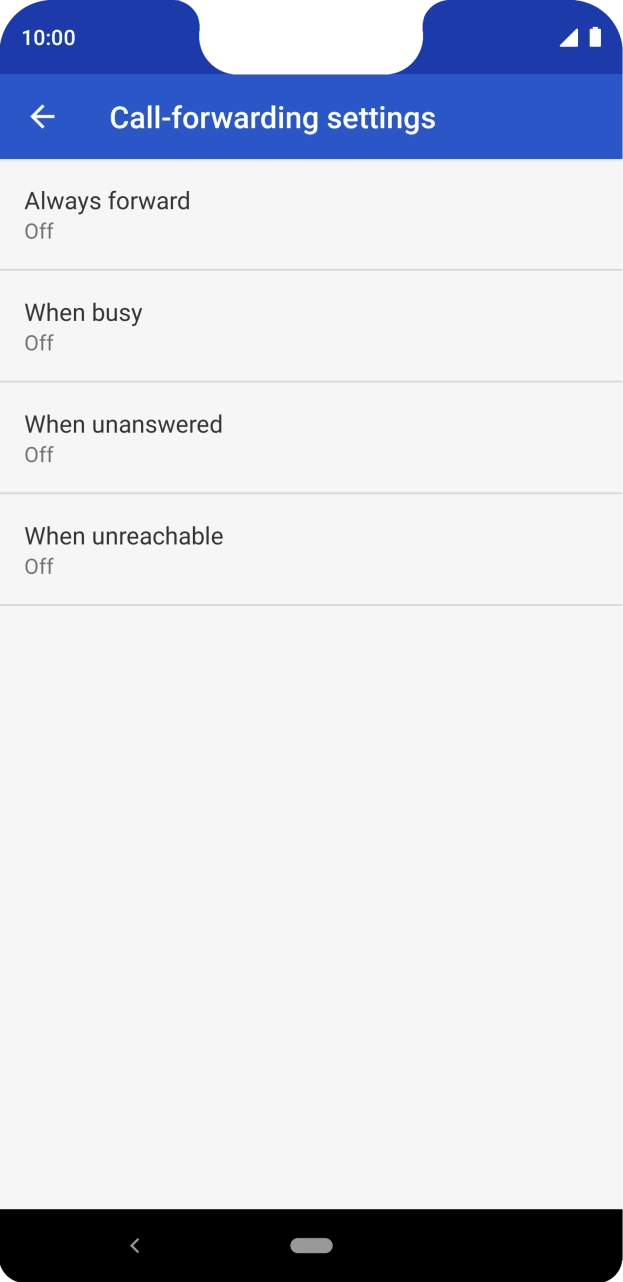 Press the required divert type.