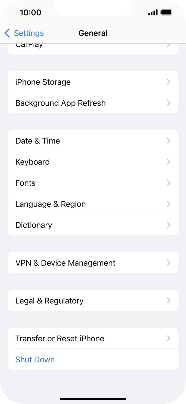 Press Transfer or Reset iPhone.