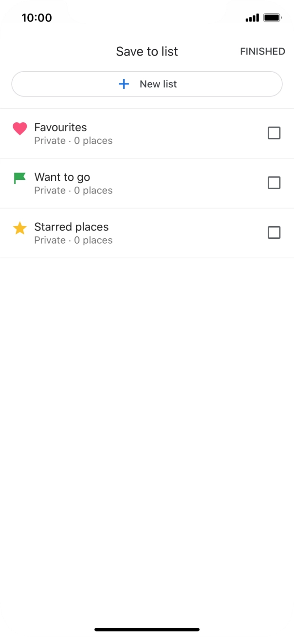 If you select New list, follow the instructions on the screen to create a new list.