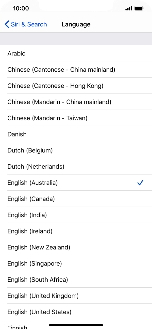 Press the required language.
