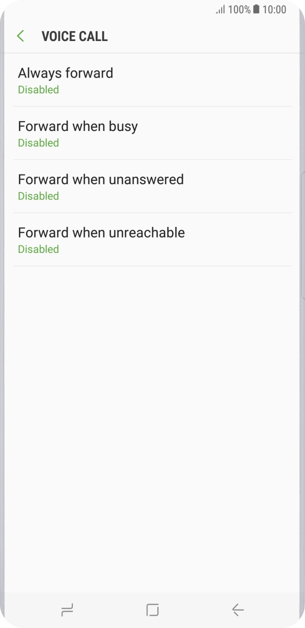 Press the required divert type.