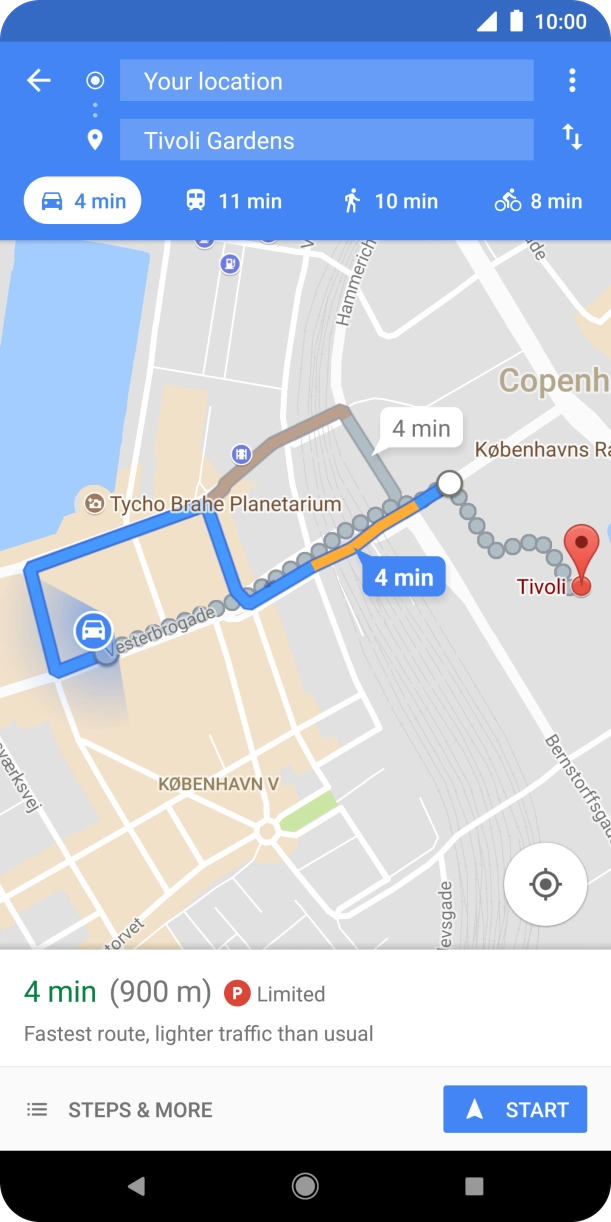 Press the required mode of transportation.